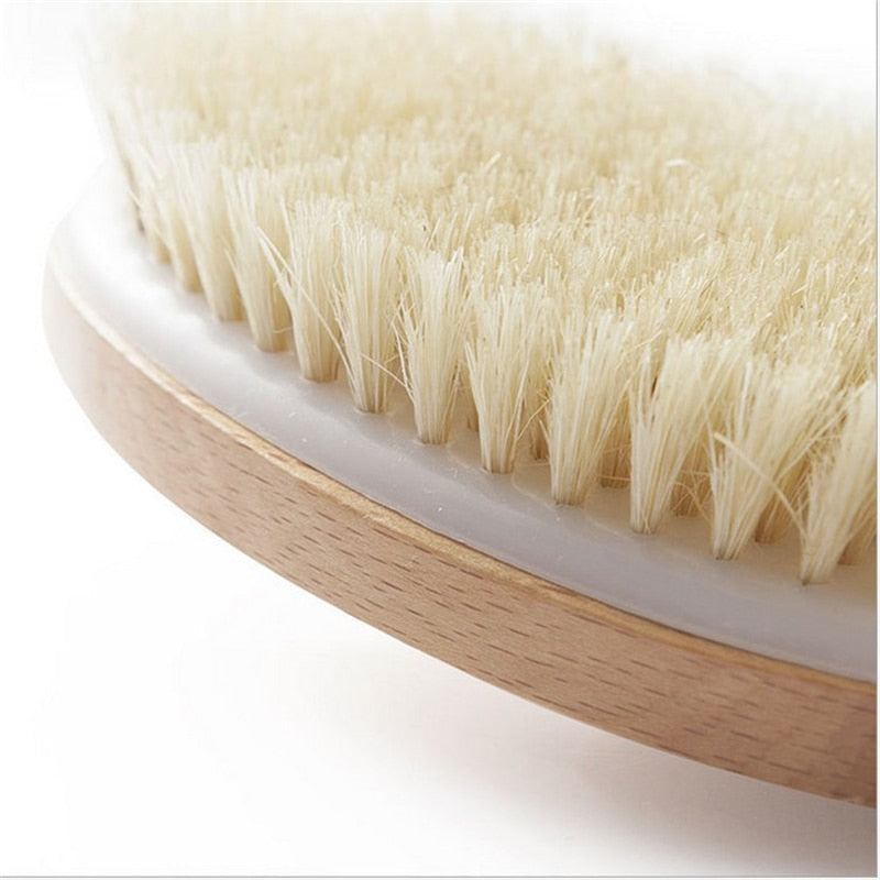 Wooden Natural Bristle Body Scrubber